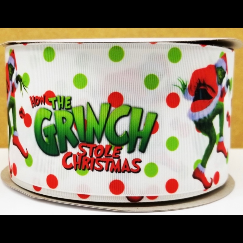 Christmas Grinch Grosgrain 1” ribbon